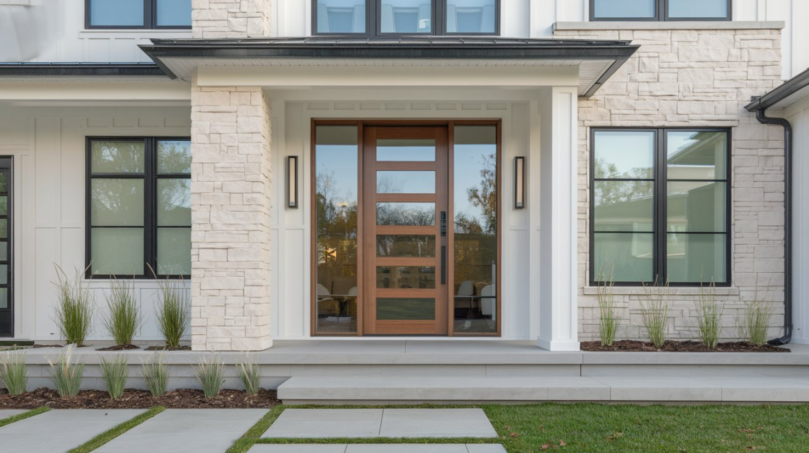 Brighton Modern Fiberglass 3 Lite Clear Glass Double Door: A Comprehensive Overview