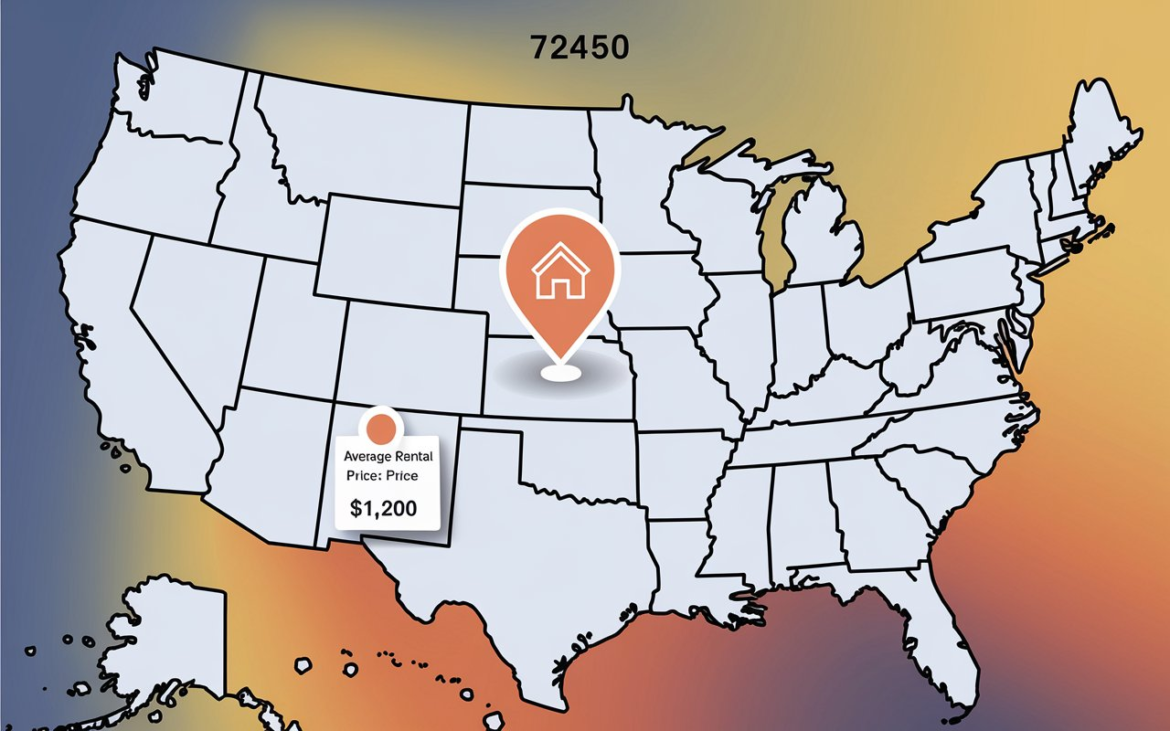 Average Rental Price for 1143sqft Home in 72450