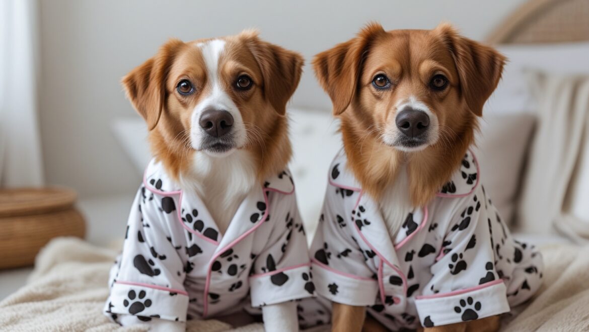 100 Cotton Capri Pajama Sets with Dogs on Them